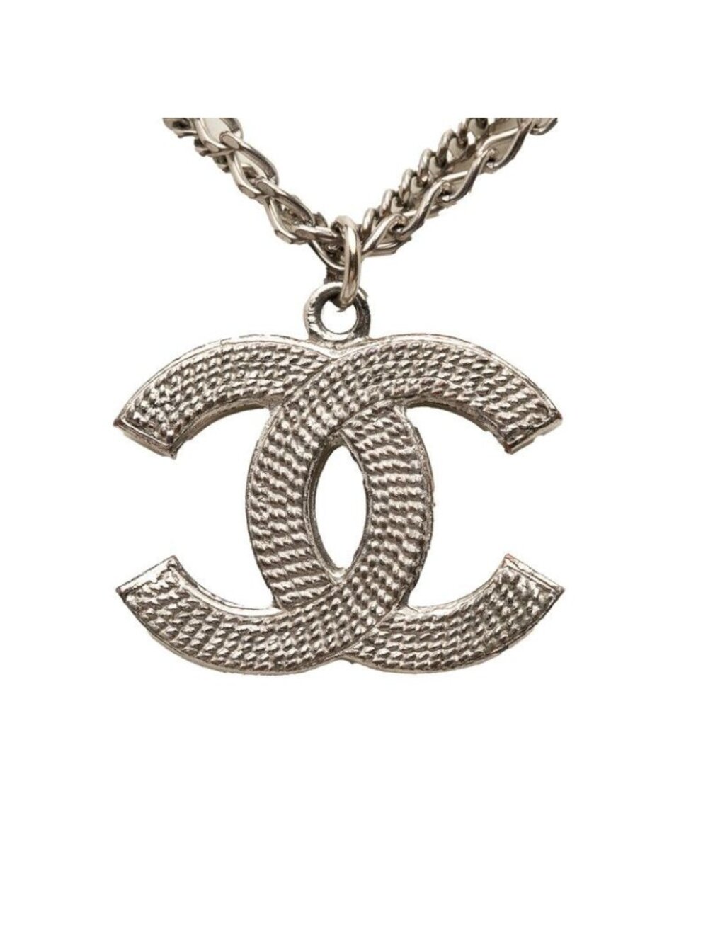 Chanel CC Logo Chain Pendant 06P Silver Metal